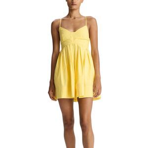 A.L.C. Yellow Lace Up Open Back Leona Mini Dress 8
